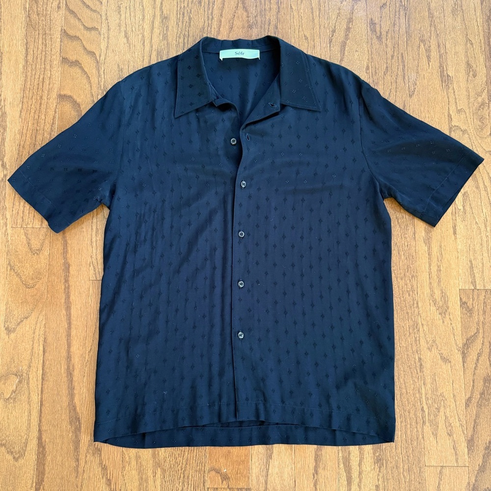 Séfr Suneham Shirt / Black Diamond Jacquard / Size M